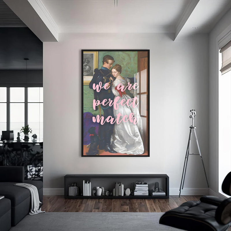 Perfect Match Cam Tablo – Siyah Çerçeveli Cam Tablo
