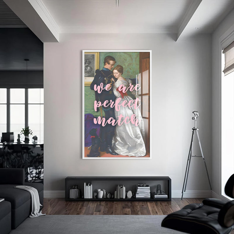 Perfect Match Cam Tablo – Beyaz Çerçeveli Cam Tablo