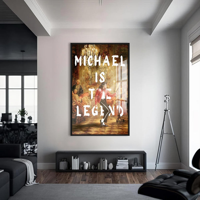 Michael Is The Legend Cam tablo – Siyah Çerçeveli Cam Tablo