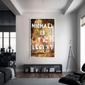 Michael Is The Legend Cam tablo – Beyaz Çerçeveli Cam Tablo