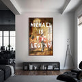 Michael Is The Legend Cam tablo – Ceviz Çerçeveli Cam Tablo