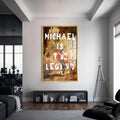 Michael Is The Legend Cam tablo – Altın Çerçeveli Cam Tablo