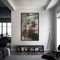 Oh Darling Cam tablo – Siyah Çerçeveli Cam Tablo