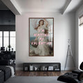 I’m Waiting My Valentine Cam tablo – Ceviz Çerçeveli Cam Tablo