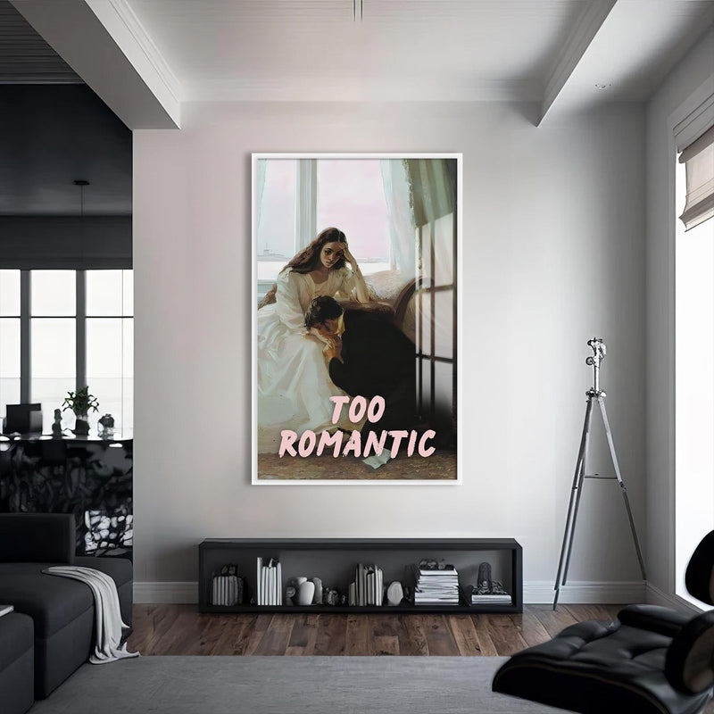 Too Romantic Cam tablo – Beyaz Çerçeveli Cam Tablo