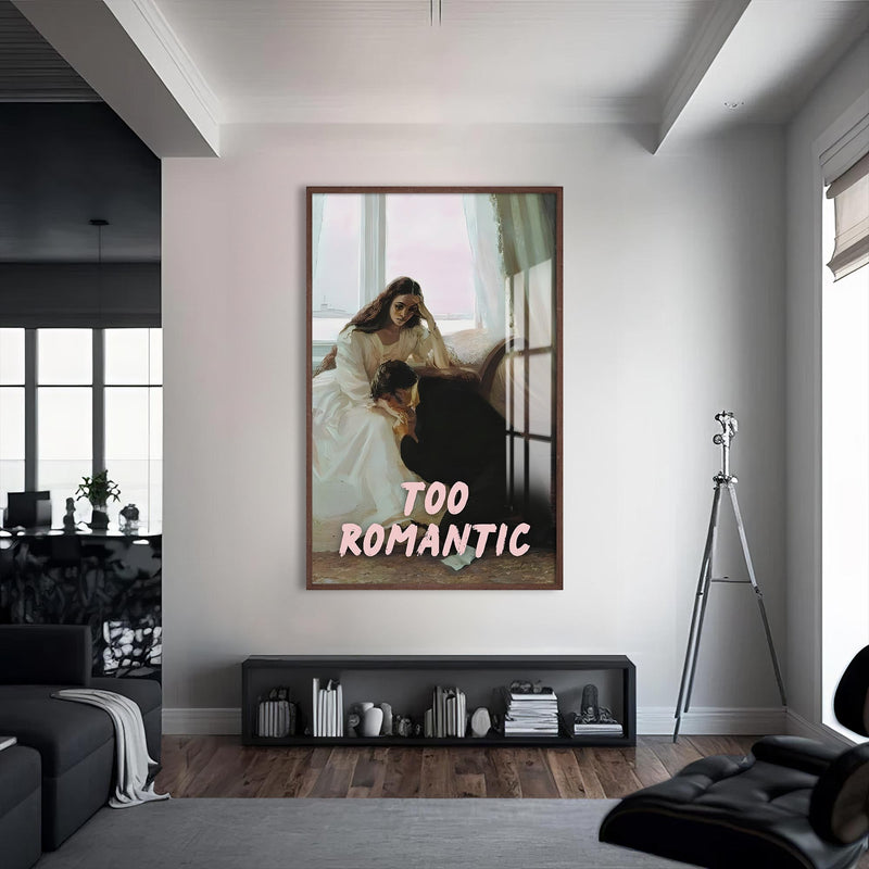 Too Romantic Cam tablo – Ceviz Çerçeveli Cam Tablo