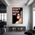Don’t Rush Me Cam tablo – Ceviz Çerçeveli Cam Tablo