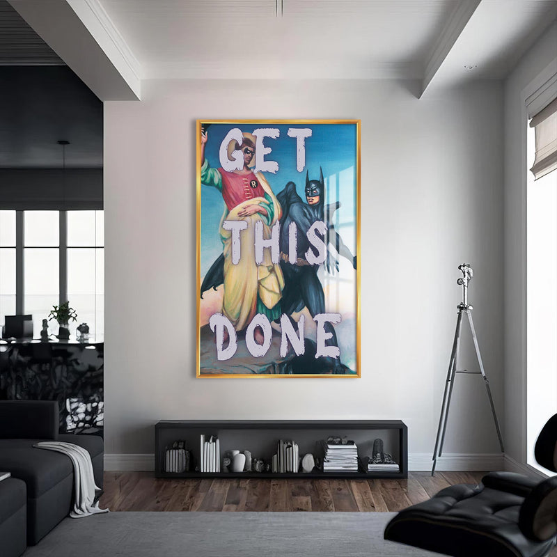 Get This Done Cam tablo – Altın Çerçeveli Cam Tablo