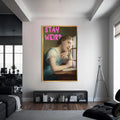 Stay Weird Cam tablo – Altın Çerçeveli Cam Tablo