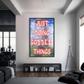 Just Doing Goddess Things Cam tablo – Siyah Çerçeveli Cam Tablo