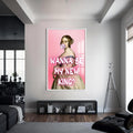 Wanna Be My New King Cam tablo – Beyaz Çerçeveli Cam Tablo