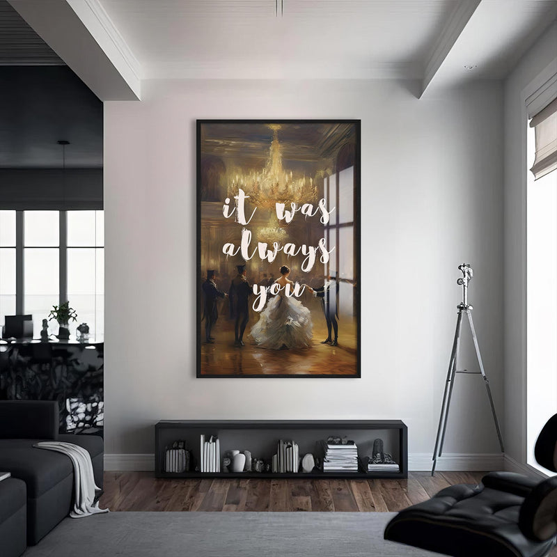 Always You Cam Tablo – Siyah Çerçeveli Cam Tablo