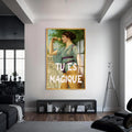 Tu Es Magique Cam tablo – Altın Çerçeveli Cam Tablo