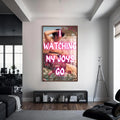 Watching My Joys Go Cam tablo – Ceviz Çerçeveli Cam Tablo