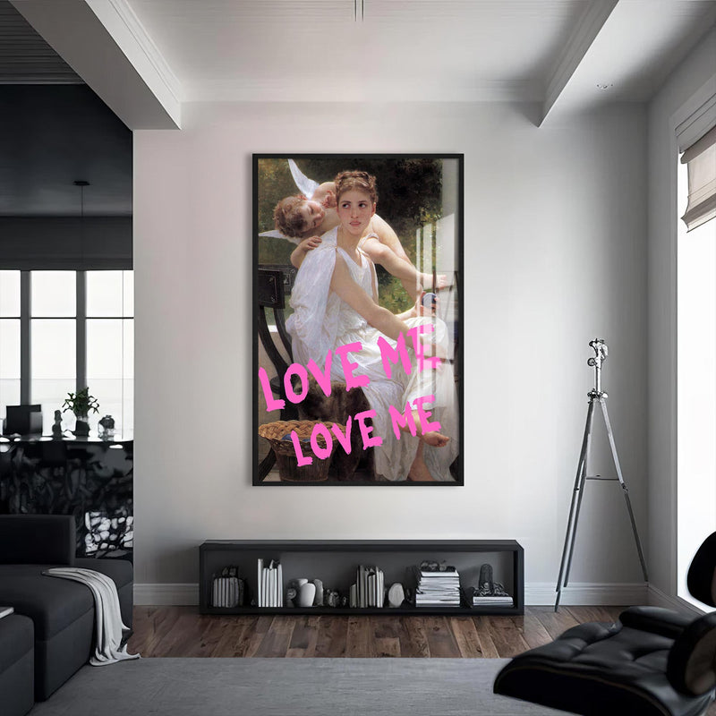 Love Me Love Me Cam tablo – Siyah Çerçeveli Cam Tablo
