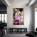 Love Me Love Me Cam tablo – Altın Çerçeveli Cam Tablo
