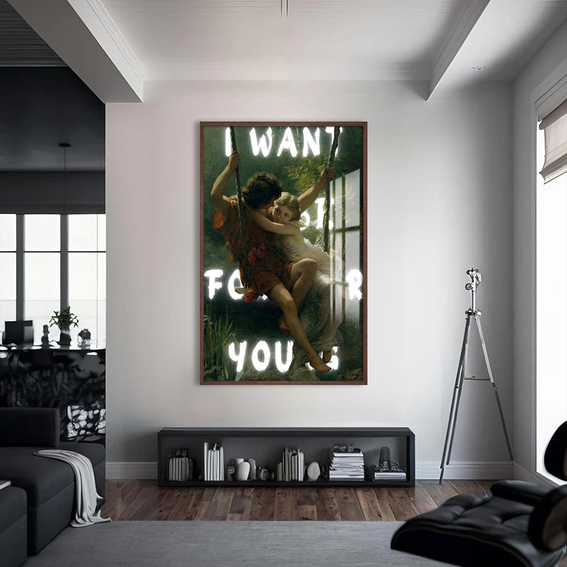 Just for You Cam Tablo – Ceviz Çerçeveli Cam Tablo