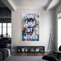You Can’t Sit With Us Cam tablo – Beyaz Çerçeveli Cam Tablo
