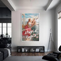 Stupid Cupid Cam Tablo – Beyaz Çerçeveli Cam Tablo