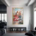 Stupid Cupid Cam Tablo – Altın Çerçeveli Cam Tablo