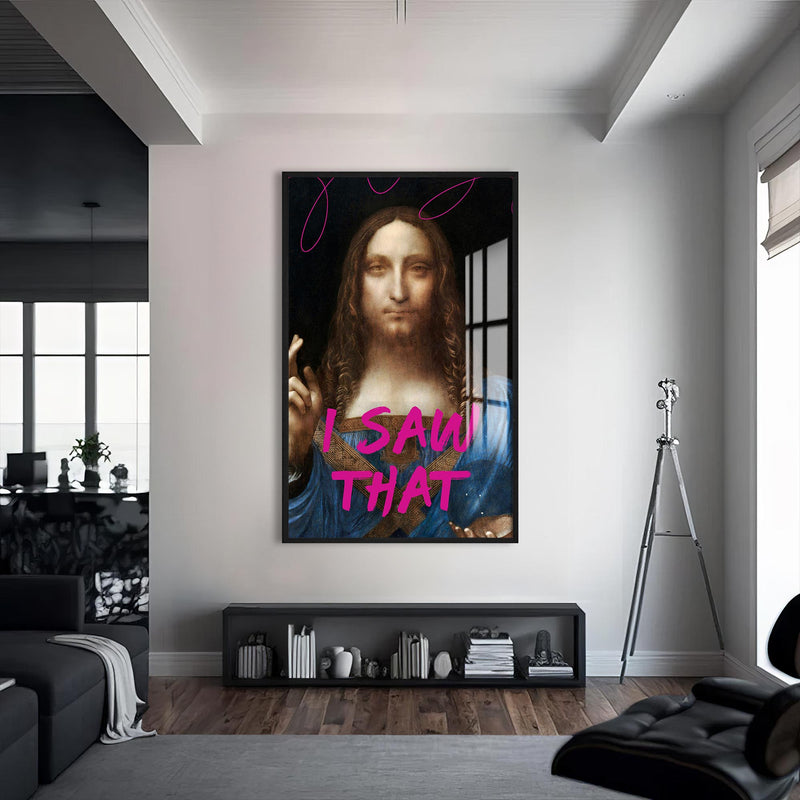 I Saw That Cam tablo – Siyah Çerçeveli Cam Tablo