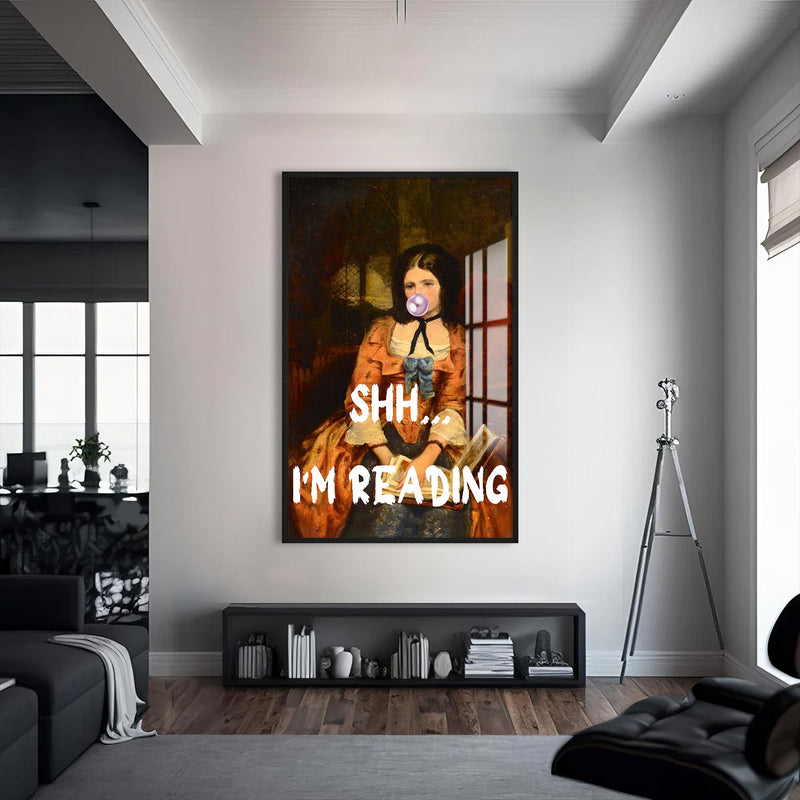 Shh… I’m Cam tablo – Siyah Çerçeveli Cam Tablo