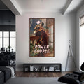 Power Couple Cam tablo – Ceviz Çerçeveli Cam Tablo