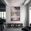 Where Is My King Cam tablo – Ceviz Çerçeveli Cam Tablo