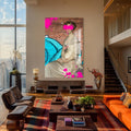 Pink Graffiti Cam Tablo – Cam Tablo