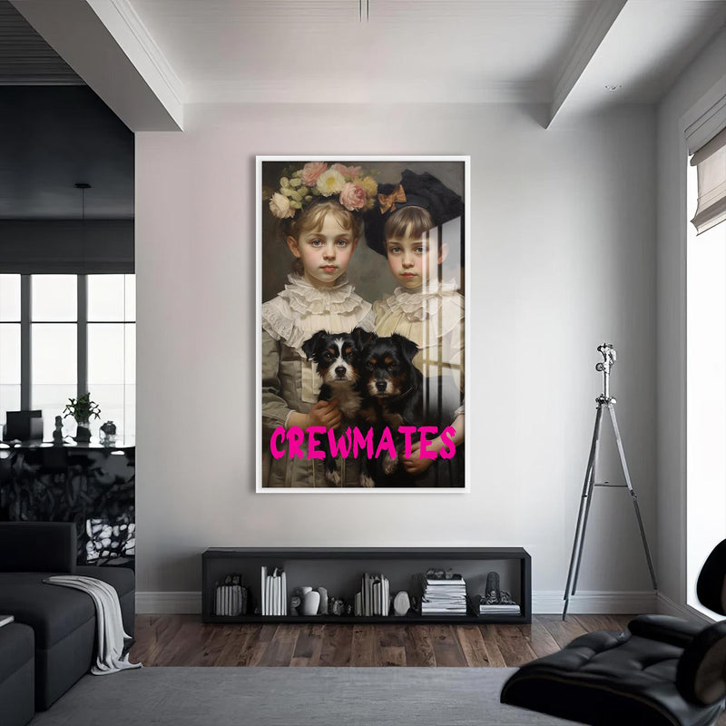 Crewmates Cam Tablo – Beyaz Çerçeveli Cam Tablo