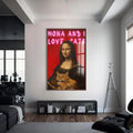 Mona and I Love Cats Cam tablo – Ceviz Çerçeveli Cam Tablo