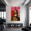 Mona and I Love Cats Cam tablo – Altın Çerçeveli Cam Tablo