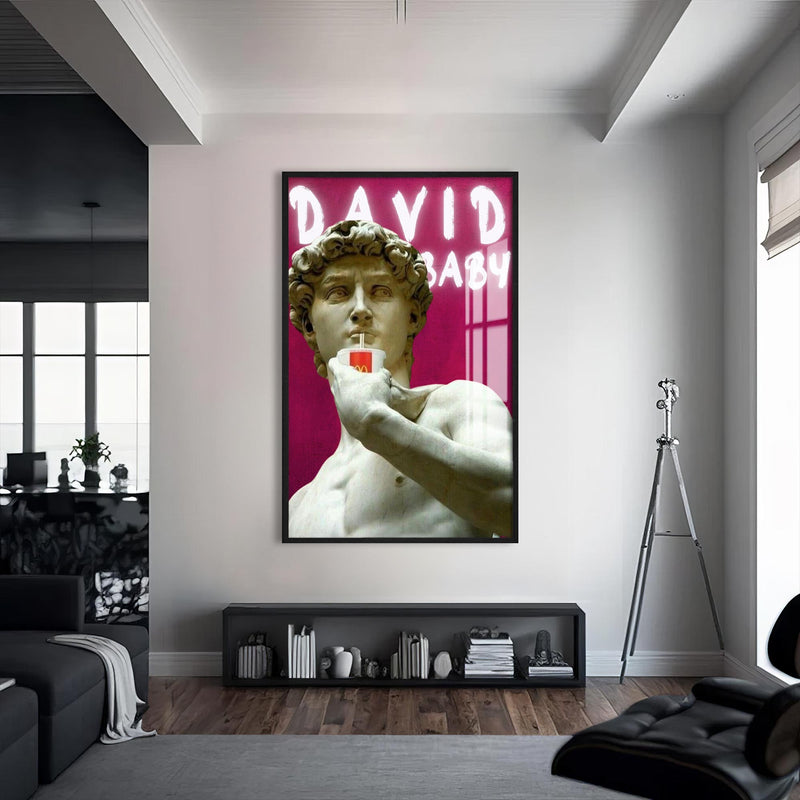 David Baby Cam tablo – Siyah Çerçeveli Cam Tablo