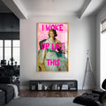 I Woke Up Like This Cam tablo – Altın Çerçeveli Cam Tablo
