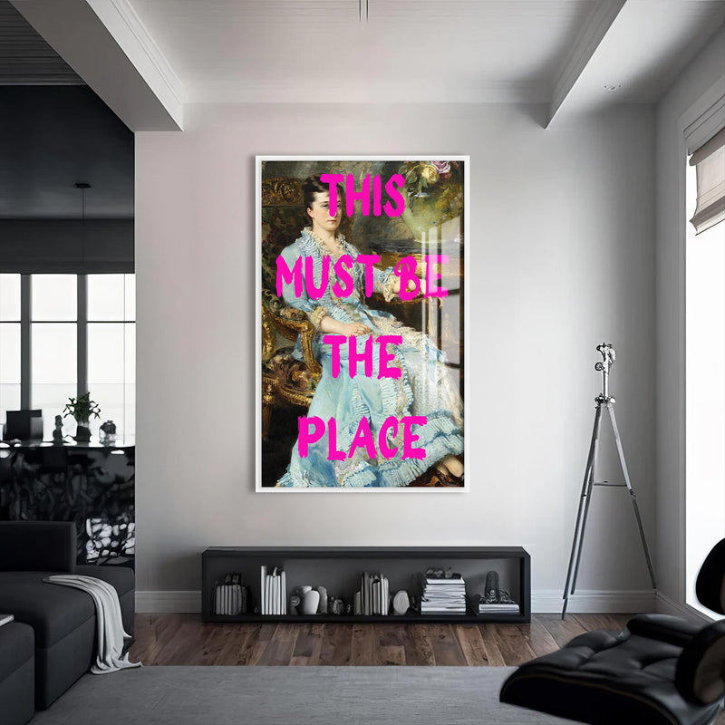 This Must Be The Place Cam tablo – Beyaz Çerçeveli Cam Tablo