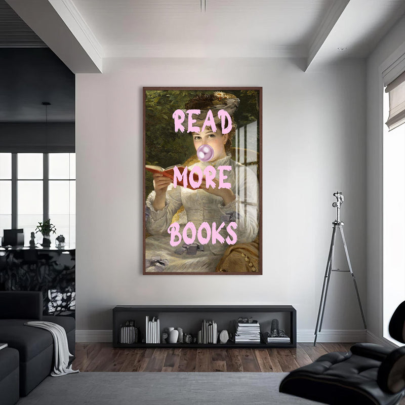 Read More Books Cam tablo – Ceviz Çerçeveli Cam Tablo