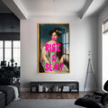 Rise & Slay Cam tablo – Altın Çerçeveli Cam Tablo