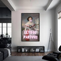 Let’s Go Party Cam tablo – Siyah Çerçeveli Cam Tablo