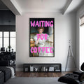 Waiting for Coffee Cam tablo – Siyah Çerçeveli Cam Tablo