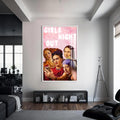 Girls Night Out Cam tablo – Beyaz Çerçeveli Cam Tablo