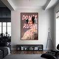 Don’t Rush Me Cam tablo – Ceviz Çerçeveli Cam Tablo