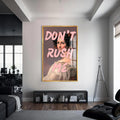 Don’t Rush Me Cam tablo – Altın Çerçeveli Cam Tablo