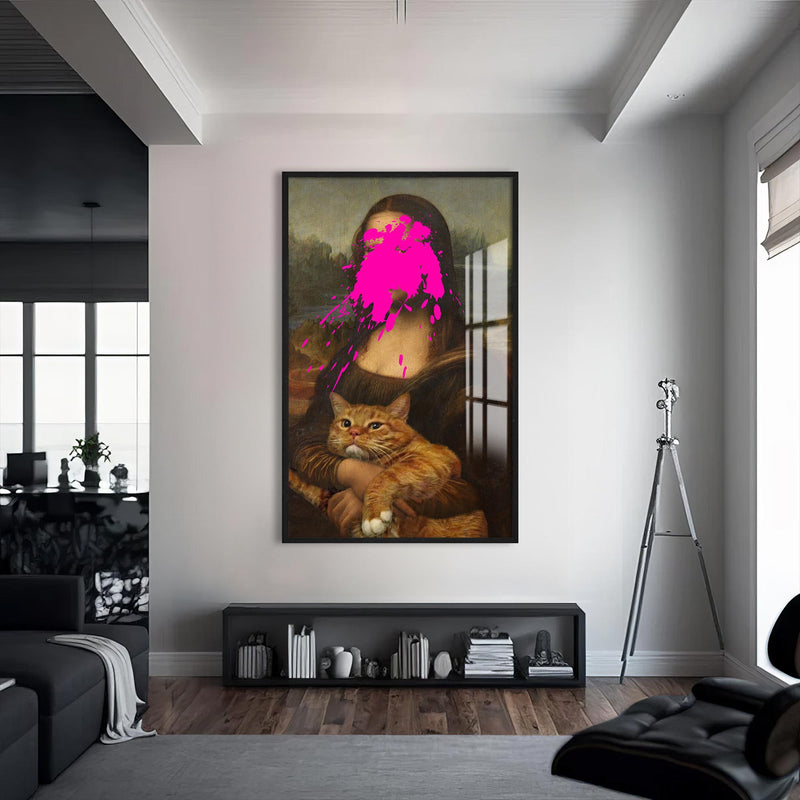 ink Splash Mona Cam tablo – Siyah Çerçeveli Cam Tablo