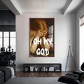 Oh My God Cam tablo – Ceviz Çerçeveli Cam Tablo