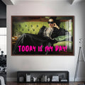 TODAY IS MY DAY Cam tablo – Ceviz Çerçeveli Cam Tablo