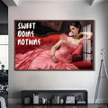 Sweet Doing Nothing Cam tablo – Ceviz Çerçeveli Cam Tablo