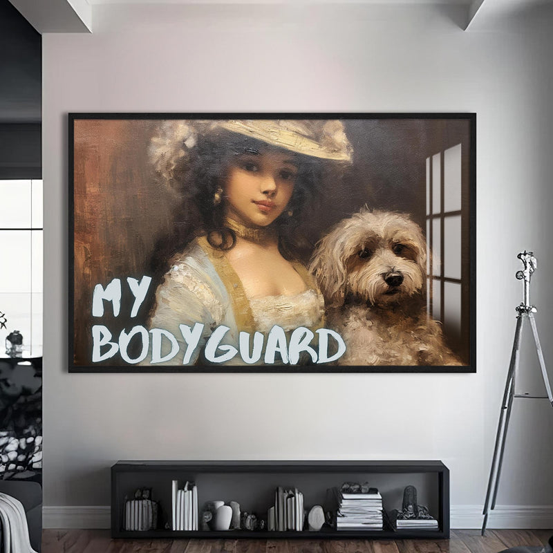 My Bodyguard Cam tablo – Siyah Çerçeveli Cam Tablo