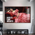 Dolce Far Niente Cam tablo – Ceviz Çerçeveli Cam Tablo