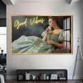 Good Vibes Cam tablo – Altın Çerçeveli Cam Tablo
