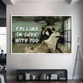 Falling in Love With You Cam tablo – Beyaz Çerçeveli Cam Tablo